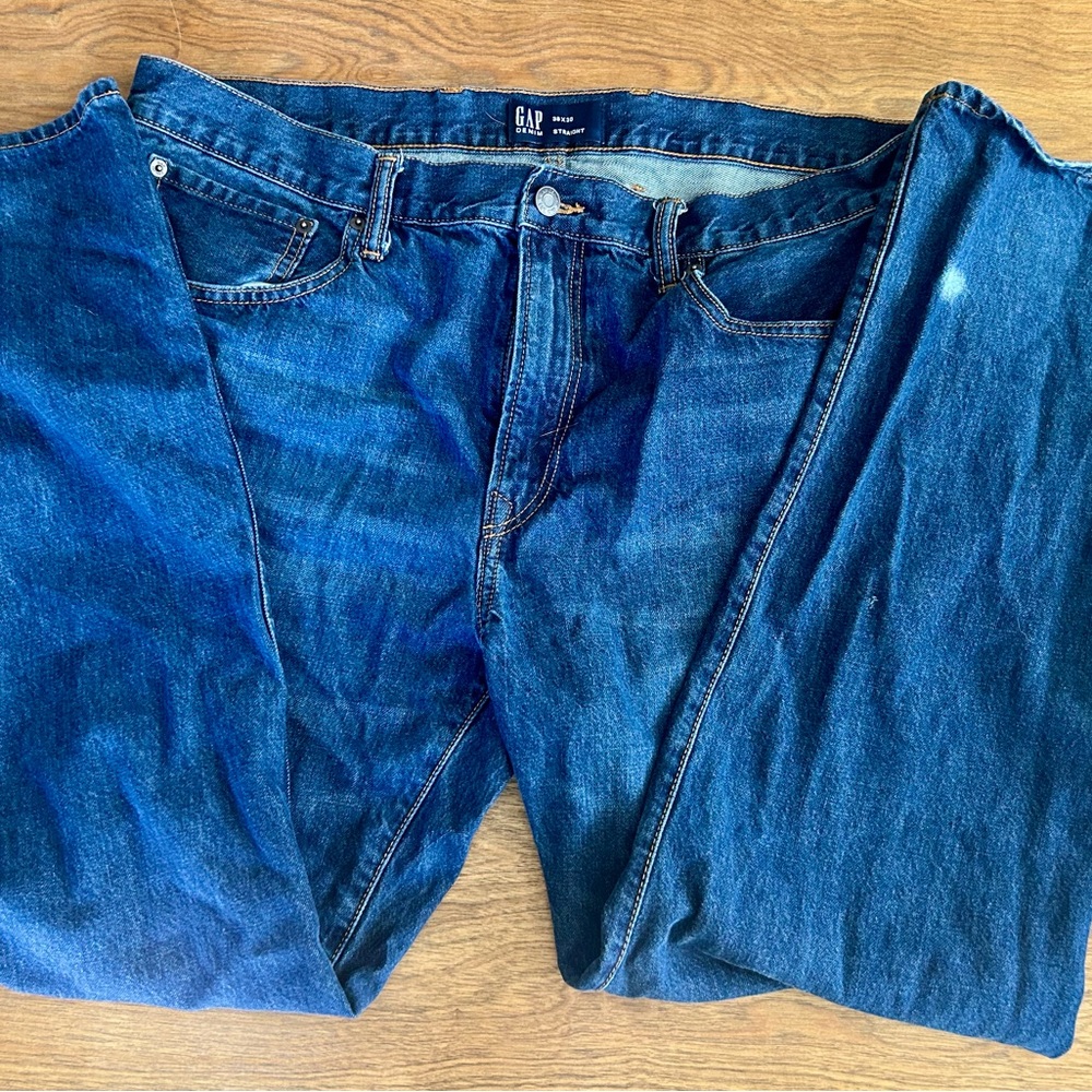 GAP Men's Relaxed Fit Denim Jeans - Deep Blue